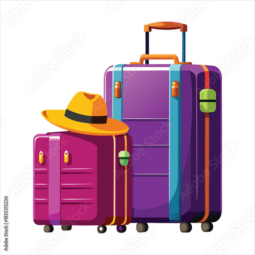 luggage and hat ready for travel