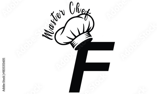 chef logo with a combination of letter f and chef hat for any business especially for restaurant, cafe, catering, etc.