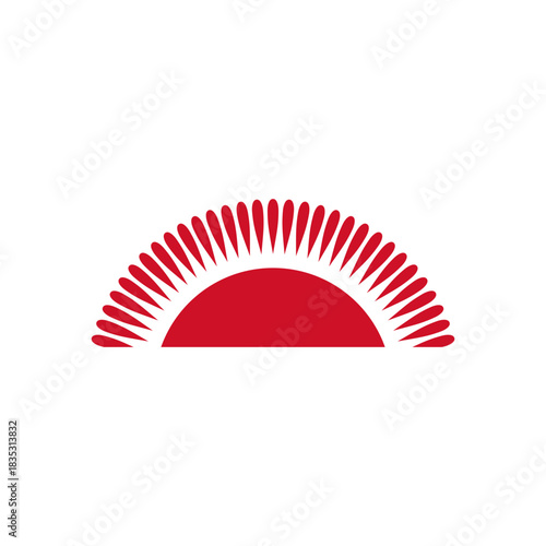 Malawian red rising Sun emblem. Malawi flag element