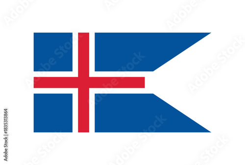 State and War flag of Iceland. Icelandic Naval ensign