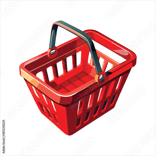 red shopping basket