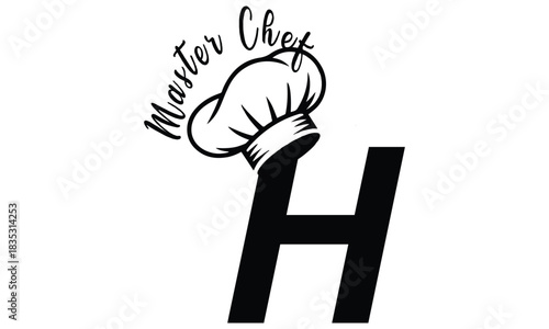 chef logo with a combination of letter h and chef hat for any business especially for restaurant, cafe, catering, etc.