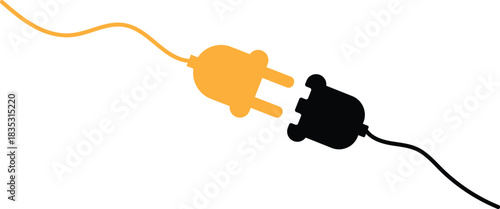 electricity, power, plug, socket, disconnected, connection, unplugged, energy, wire, cable. Drawing of electric plug icon. Disconnected Power Plug Vector –  Electrical Cable and Socket on Transparent 