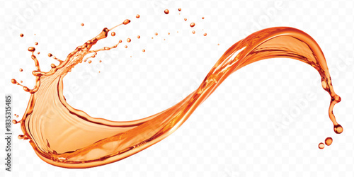 dynamic smooth liquid fresh water splash in different color and curve style isolated on white background