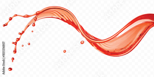 dynamic smooth liquid fresh water splash in different color and curve style isolated on white background