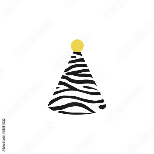 Classic Zebra Print Striped Party Hat Icon