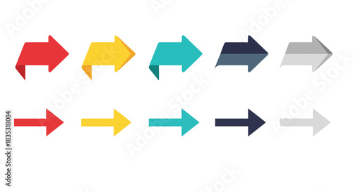 colorful arrows set with transparent background