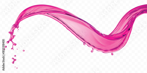 dynamic smooth liquid fresh water splash in different color and curve style isolated on white background