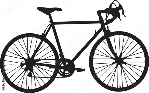 Side view bicycle illustration with visible pedals and wheels