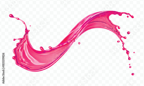 dynamic smooth liquid fresh water splash in different color and curve style isolated on white background