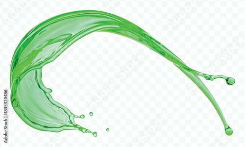 dynamic smooth liquid fresh water splash in different color and curve style isolated on white background