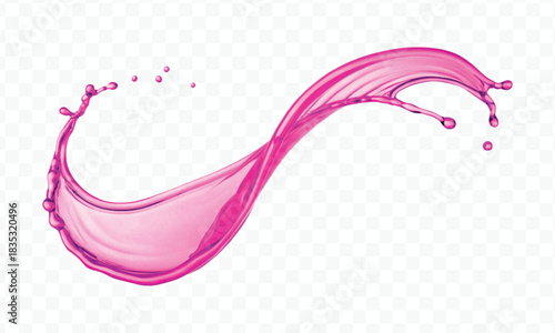 dynamic smooth liquid fresh water splash in different color and curve style isolated on white background