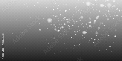 Realistic snow overlay effect seamless falling snow vector.