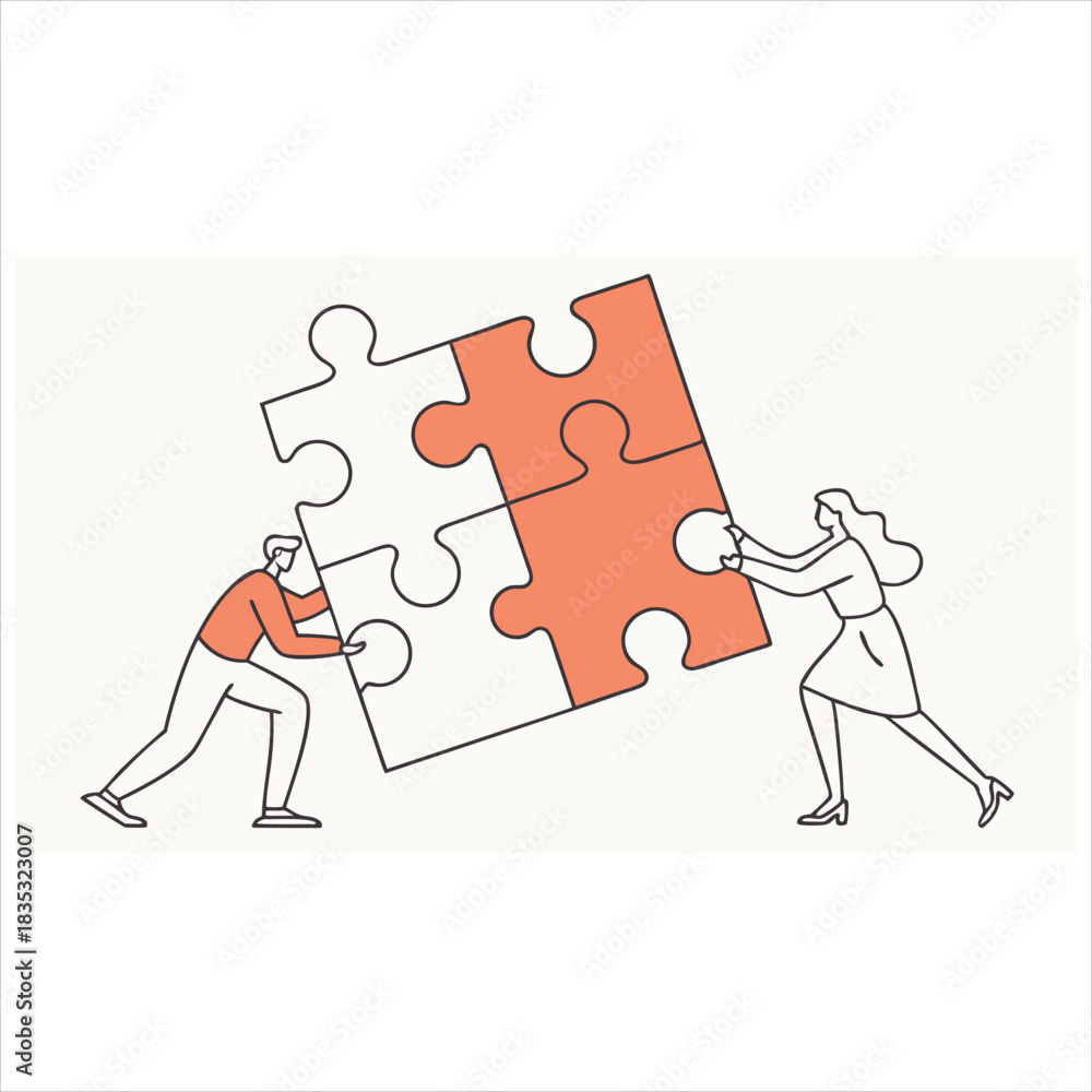 Fototapeta premium man with puzzle