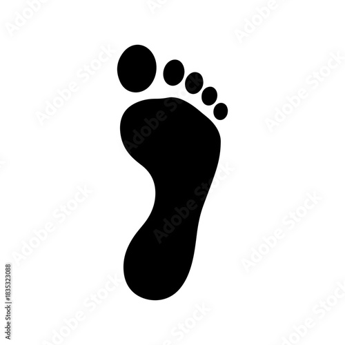 Foot print silhouette vector flat design on white background.