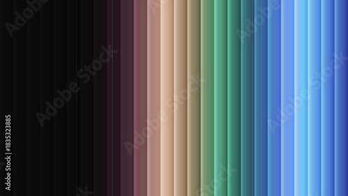 Abstract Gradient Colorful Vertical Stripes Background Illustration with Modern Black Brown Green Blue Palette Design