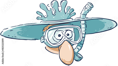 Whimsical Cartoon Character with Fun Hat Saying 'Snork' - Vibrant Illustration Design