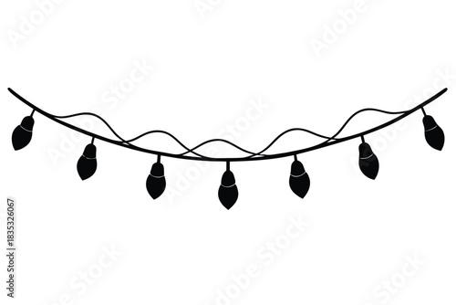 twisted string lights vector icon silhouette illus