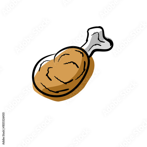 Seamless pattern of chicken legs. Hand drawing Doodle chicken legs. Fried chicken doodle pattern background. Fried chicken Seamless Pattern for coloring kids books