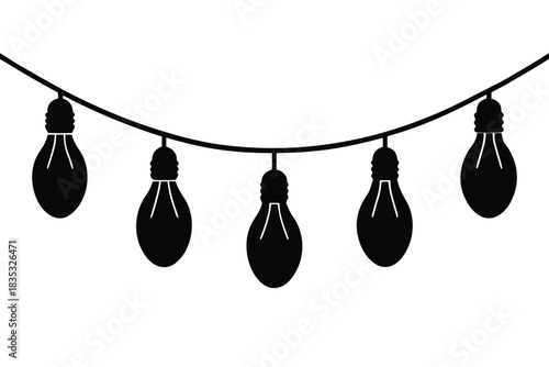 mini bulb string vector icon silhouette illustrati
