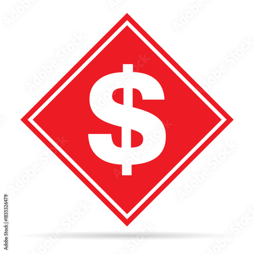 Dollar shadow money symbol, business usa cash icon, save currency bank sign, vector illustration .