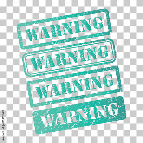 Set of Warning stamp symbol, label sticker sign button, text banner vector illustration .