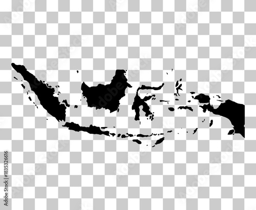 Indonesia detailed map shape, Flat web graphic concept icon symbol vector illustration .