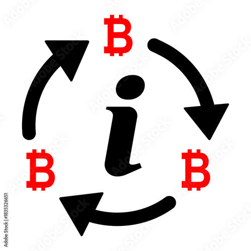 Bitcoin money change icon, trade cash information web symbol, convert sign vector illustration .