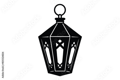 christmas lantern vector icon silhouette illustrat