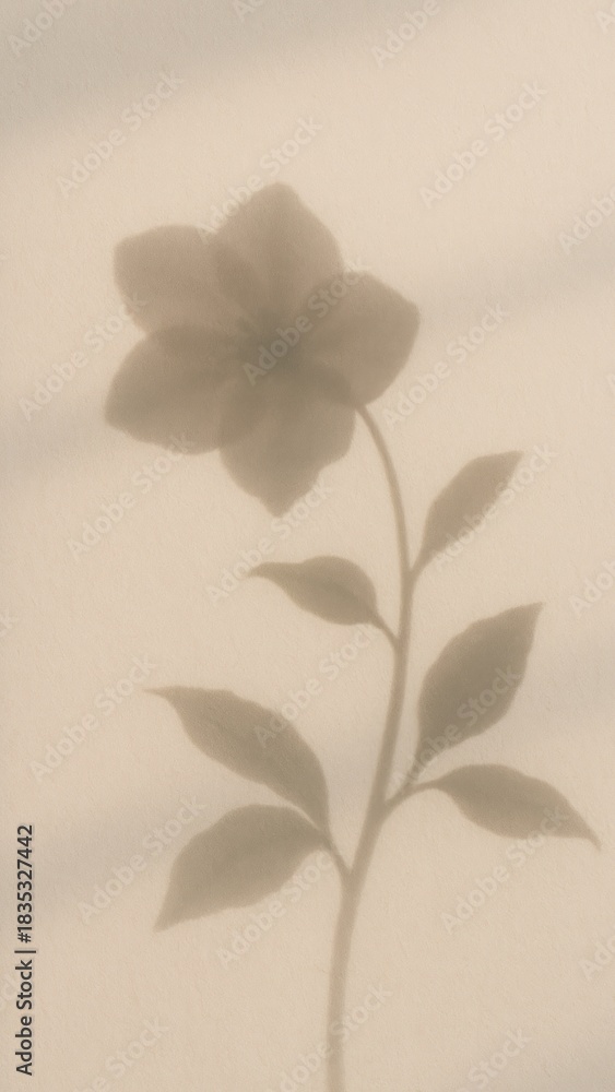 Fototapeta premium Elegant floral shadow silhouette mobile wallpaper