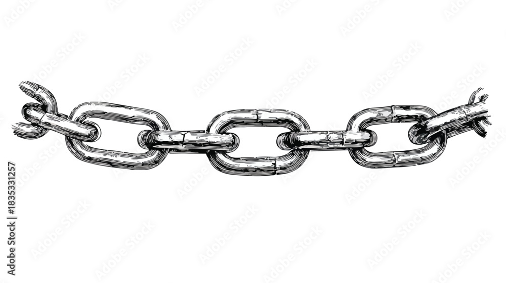 Obraz premium Chain Illustration with 'No Chain' Vector Design