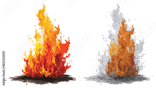 Captivating Vector Drawing of Fire with Vibrant Fire Picture - Adobe Stock