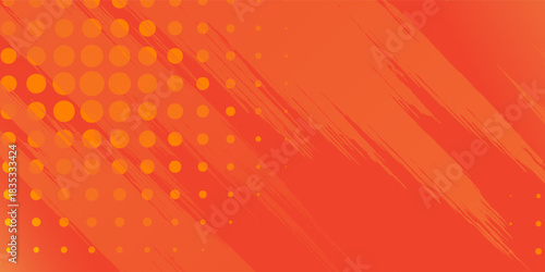 Abstract Sports Background with Orange and Red Gradient Brushstrokes and Halftone Effect