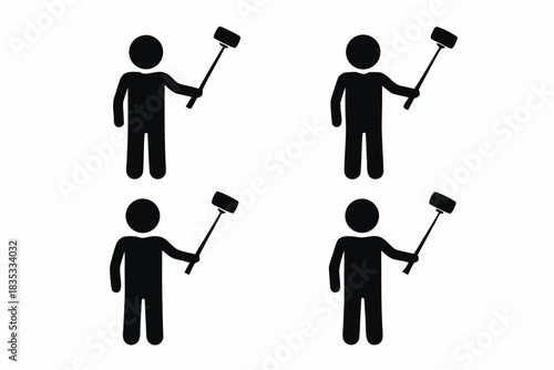 set of Online influencer recording icon silhouette vector illustration isolated on white background