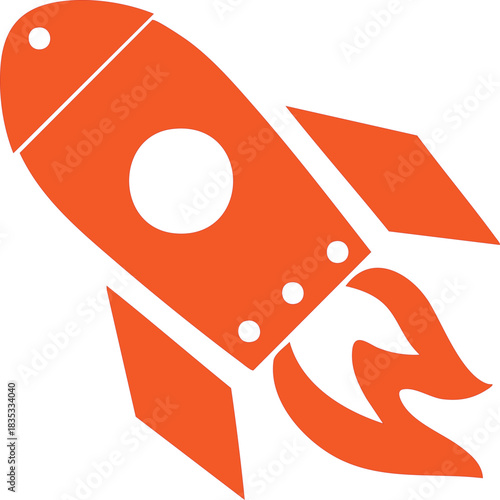 Rocket Startup Icon Vector Illustrator 