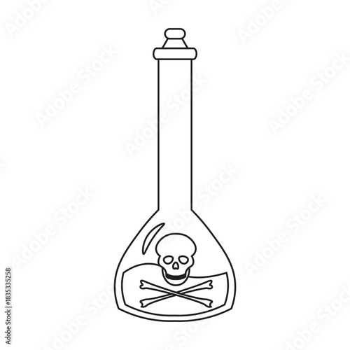 Toxic Chemical Long Neck Flask line  icon