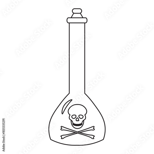 Toxic Chemical Long Neck Flask line icon