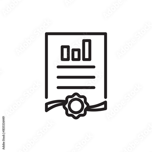 Project charter icon symbolizing formal authorization, documented scope, and project mandate, representing project management, executive sign-off, project initiation, and organizational approval.