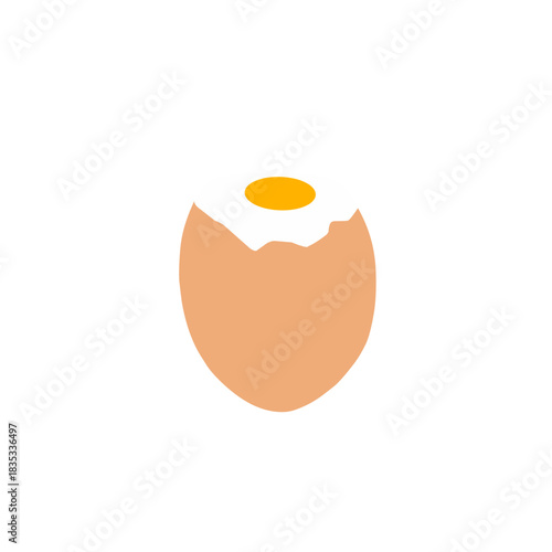 Boiled egg illustration. Chicken egg illustration. Chicken egg flat design