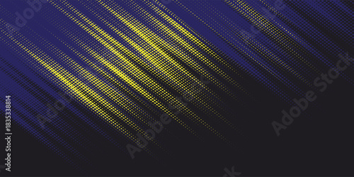 Yellow halftone on blue background. Vector dotted sparkles or halftone shine pattern texture Pop Art Style Background. EPS10