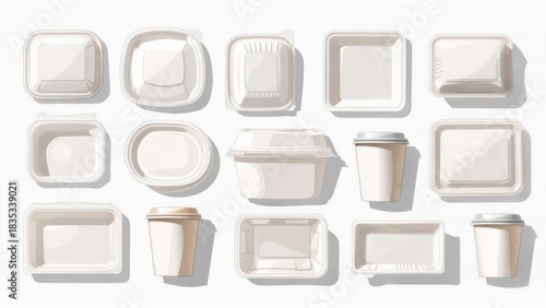 Variety of disposable food containers