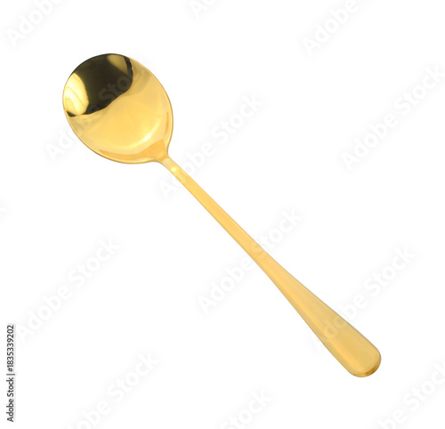 gold spoon isolated on white background