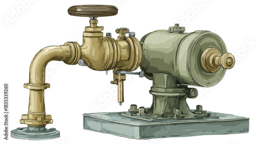 Modern Pump Illustration Vector with Outline on White Background