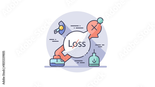 Loss Concept Illustration of Frustration and Unsuccessful Efforts