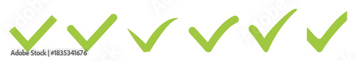 Set of green check mark icons