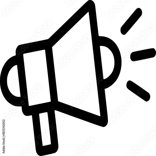 Megaphone Icon: A simple yet impactful illustration of a megaphone, a symbol of communication and announcement.