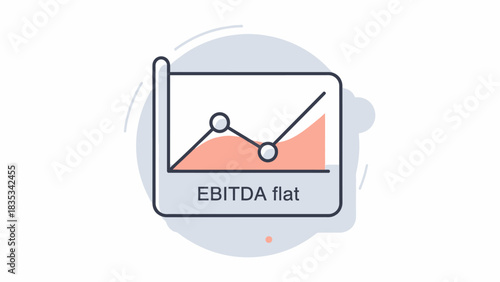 EBITDA Flat Line Graph Showing Financial Performance Trend with Upward Trajectory