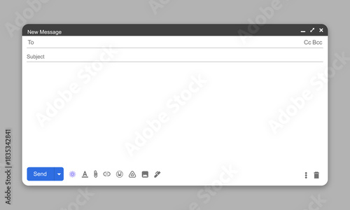 Template frame design mail message