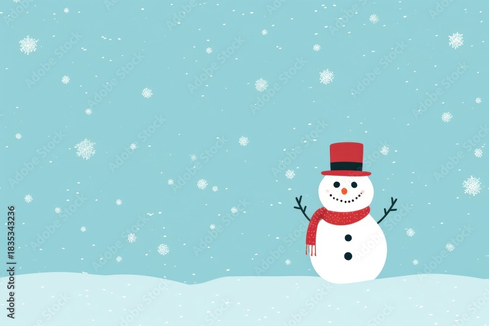 Fototapeta premium Christmas mood snow snowman winter.
