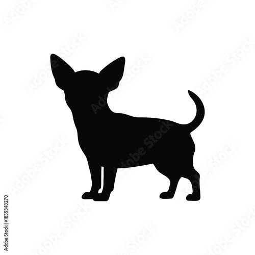 Dog of chiwawa silhouette icon vector flat illustration design.